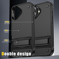 Funda Protectora Resistente para Teléfono con Soporte Invisible, TPU+PC, a Prueba de Golpes, para Modelos Oppo 16/15/14/13, Protección Contra Caídas, Venta al Por Mayor