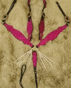 Ensemble de sellerie western en cuir véritable avec boucle à strass, léger, pour étrier et collier de poitrine - Product Image 4