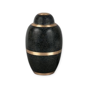 Urne commémorative élégante à rayures dorées et noires avec mini-urne assortie pour cendres élégantes - Product Image 5