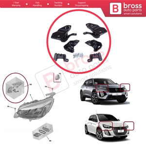 ชุดแท็บยึดซ่อมขายึดไฟหน้า BHL581 ด้านซ้ายขวา สำหรับ 208 e-208 MK2 P21 2008 e-2008 MK2 P24 2019-ปัจจุบัน 165616958 - Product Image 5