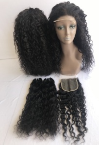 Pelucas de Cabello Humano 100% Natural Sin Procesar de Camboya, Rizado de 18'', con Cierre Transparente 5x5 de un Solo Donante, Ondulado, Proveedor Indio - Product Image 2