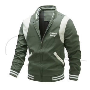 Veste bomber de qualité supérieure élégante pour homme, imperméable, coupe-vent, fine, avec logo sur le devant, fermeture éclair, à prix avantageux - Product Image 1