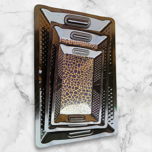 VKL elegante diseño clásico patrón de 3 piezas de melamina bandeja de servir conjunto de alta calidad decoración de mesa de fiesta en casa a bajo precio - Product Image 6