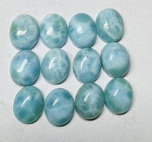 อัญมณีทรงรีลาริมาร์อัญมณีสีฟ้าทรงหลวมอัญมณีสีเงินแบบแบนราบ3X5มม. ถึง20x30มม. เพกโทไลท์สีฟ้า - Product Image 3