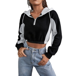 Sudadera con capucha de nuevo estilo muy recomendada, ropa de invierno personalizada para mujer, sudaderas con capucha recortadas informales para mujer al por mayor 2026 - Product Image 1