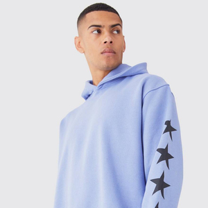 Vente en gros de survêtement de gym en coton épais pour hommes, ensemble de deux pièces personnalisé, vêtements de rue d'hiver, survêtement en polaire imprimé, fermeture éclair - Product Image 6