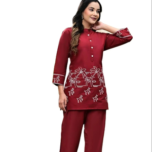 Stock sur Soirée Soirée Fête Spécial Western Cultural Style Mid Length Kurti & Bottom Set Pour Femmes/Filles Special Trendy Outfit - Product Image 1