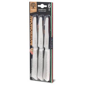 Juego de cuchillos Bonomi de 6 piezas, madera blanca y acero inoxidable, modelo 60006S, cubertería premium - Product Image 1