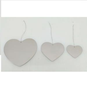 Ornements de Noël en forme de cœur modernes, argentés brillants et mobiles, avec taille personnalisée et pendentif - Product Image 6