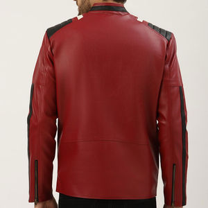 Chaqueta de cuero para hombre de traje de moda de diseño adecuado de fábrica, chaqueta de cuero de motorista para hombre de estilo único a bajo precio - Product Image 3