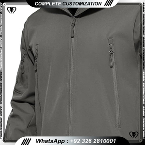Veste bomber softshell imperméable à capuche légère 100% polyester sur mesure en gros, service OEM, col montant pour l'hiver en plein air - Product Image 4