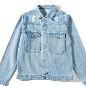 Veste en jean pour homme, col classique, bleu vintage, élégante, en gros, personnalisée, printemps - Product Image 3