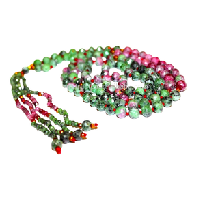 สร้อยคอแฟชั่นลูกปัดอัญมณียาวหลายด้านทำด้วยมือจากทับทิมอินเดีย - Product Image 4