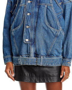 Veste en jean personnalisée pour femme, style baggy, nouveau modèle, logo personnalisable, tendance, vestes en jean bleues - Product Image 6