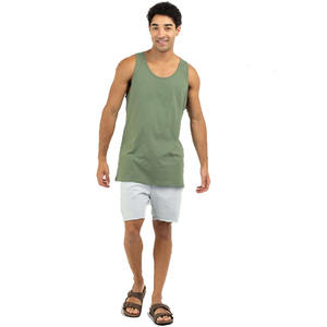 Camisetas sin mangas verdes hechas a medida para Fitness Gym Sports Street Wear Tamaño XL Diseño liso con decoración estampada para correr de verano - Product Image 2