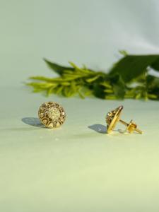 Boucles d'oreilles en or rose 14 carats avec diamants naturels de couleur H-I, taille brillant rond, clarté SI3-I1, cadeau d'anniversaire de luxe - Product Image 3