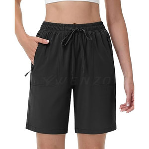 Shorts Deportivos de Lona Elástica para Mujer, Cintura Alta, Secado Rápido, Ecológicos, con Cierre de Cordón, para Gimnasio, Fitness, Running y Ropa Deportiva - Product Image 3