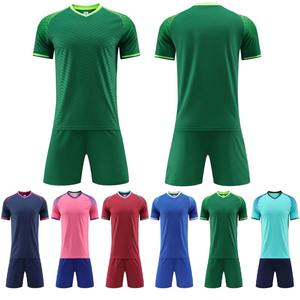 Ensemble de maillot de football à manches courtes pour hommes, uniforme de football pour adultes, maillot de football bleu pour garçon, nom et logo personnalisés, numéro - Product Image 1