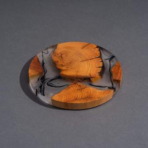 Décoration Maison & Bureau Sous-verre en Bois Personnalisé avec Logo Bois d'Acacia Rustique Rond et Résine Sous-verre en Gros - Product Image 3