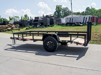 Remorque utilitaire à queue de pie en acier 5x12 avec revêtement en poudre, charge utile maximale de 3000 kg et essieu de 3500 lb