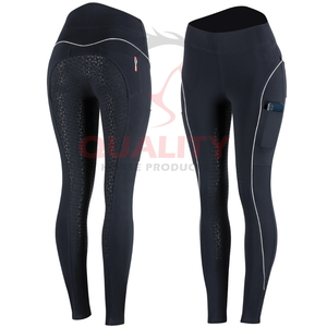 Pantalones de montar para mujer, ligeros, de secado rápido, tela elástica de cuatro vías, cómodos pantalones de cintura alta con empuñadura de asiento de silicona para la venta - Product Image 6