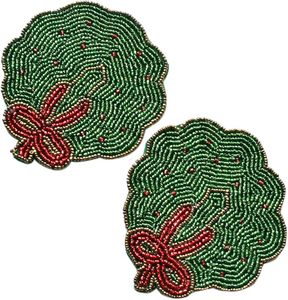 Best Table <b>Coaster</b> With Beast Design Glass <b>Beads</b> and Theme for Parties and Other Functions Decorative Tableware Pad/Mat - Product Image 4