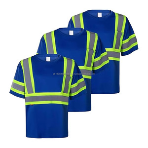 Chemises à haute visibilité pour le travail, manches courtes, respirantes, vêtements de travail bicolores, uniforme réfléchissant, t-shirt pour hommes, construction - Product Image 5