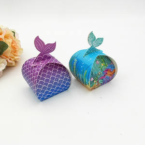 Under The Sea Party Cajas de dulces Bolsa de papel personalizada Embalaje Little Mermaid Party Supplies Mermaid Bolsas de regalo - Product Image 1