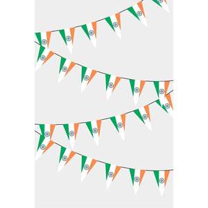 India Triangular Flag Bunting Jute Party Supplies for Diwali Father's Day Back to School & Parties Happy Birthday <b>Banner</b> - Product Image 1