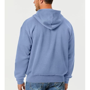 Sweat à capuche en éponge française surdimensionné 300gsm sur mesure zippé avec col double couche et logo brodé sur le devant - Product Image 2