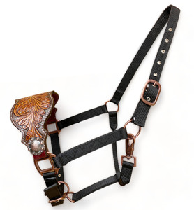 100% argentine peau de vache cuir cheval Western Bronc licou sculpté à la main chêne fruits cuivre matériel toute personnalisation OEM accepté - Product Image 2