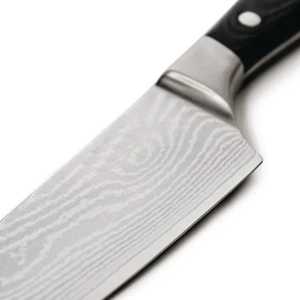 Venta Directa de Fábrica: Cuchillo Santoku de Acero Inoxidable de 8 Pulgadas con Mango de Madera Ecológico para Cocina, Repostería y Panadería - Product Image 5