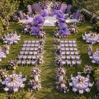 Thème violet personnalisé pour mariage en plein air, achat unique pour la décoration de mariage personnalisée, fleurs de mariage