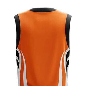 Uniforme de basket-ball d'été décontracté OEM ODM, maillots col en V imprimés avec logo personnalisé, chemise et short, polyester respirant de grande taille - Product Image 6