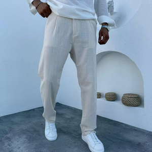 Pantalon Stretch Slim Fit Bleu Marine pour Homme, Pantalon de Bureau Intelligent Décontracté, Taille Élastique, Cordon Droit, Coton Hip Hop Imperméable - Product Image 1