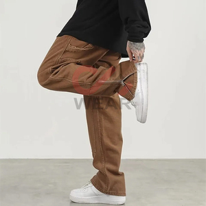 Pantalones vaqueros de trabajo sólidos de doble rodilla para hombre de alta calidad 2026 nuevos al por mayor, pantalones vaqueros de pintor, pantalones vaqueros Cargo informales personalizados para hombre - Product Image 6