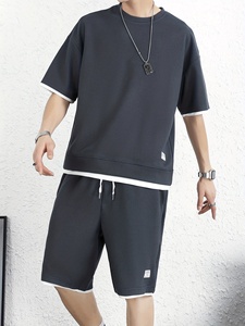 Conjunto de prendas de vestir exteriores de verano para hombre, ropa deportiva de dos piezas de nailon de secado rápido con logotipo personalizado, ropa informal transpirable, conjunto a juego de moda - Product Image 3