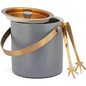Classic Double-Walled Stainless Steel <b>Ice</b> <b>Bucket</b> <b>with</b> Insulation <b>Lid</b> Handle Tongs Beverage Chiller for Parties Wine Cooler - Product Image 4