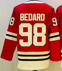 Camiseta de Hockey sobre Hielo Personalizada, Uniforme Profesional de Equipo, Rayas Rojas y Blancas, Bedard 98 Toews 19, Nombre y Número Personalizados, Top Deportivo - Product Image 3