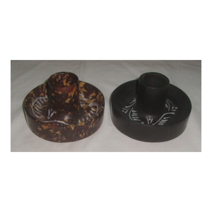 เชิงเทียนทรงกลมคุณภาพสูง ทำจากหินสบู่มันเงา สำหรับจุดเทียนชา เหมาะสำหรับการตกแต่งบ้านและโรงแรม - Product Image 1