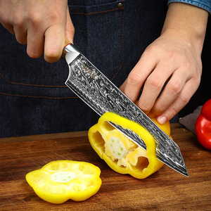 มีดเชฟเหล็กสไตล์ญี่ปุ่นมีดทำครัวเหล็กดามัสกัสบริการ OEM ระดับมืออาชีพ - Product Image 4