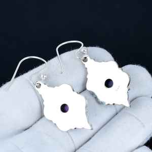 Boucles d'oreilles en cristal plaqué or turquoise épineux violet, argent sterling 925 massif, cadeaux pour fêtes, anniversaires, Noël - Product Image 5