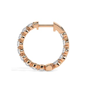 Pendientes de Aro con Diamantes Cultivados en Laboratorio de 1.00 CTW, Certificados por SGL, Oro Sólido de 14K, Corte Redondo, Par de Pendientes para Mujer - Product Image 2