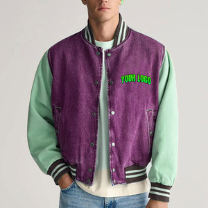Veste de baseball universitaire en molleton brossé de haute qualité avec logo personnalisé, uniforme d'équipe, vente en gros, uni, vierge, pour hommes - Product Image 1
