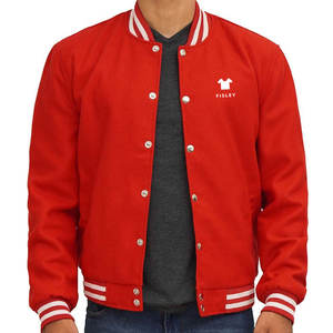 Blousons Letterman personnalisés pour hommes 2025 à col montant, 100 % coton respirant, décontractés, haute qualité, faible MOQ pour la saison hivernale, vente en gros - Product Image 1