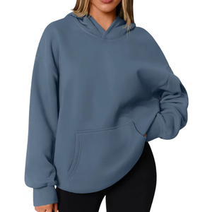 เสื้อสเวตเตอร์ผ้าฝ้ายแบบมีฮู้ดทรงหลวมสำหรับผู้หญิงสวมใส่สบายแนวสตรีทแฟชั่น - Product Image 4