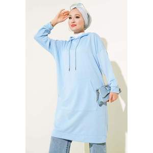 Tunique à Poches Kangourou Bleu Bébé - Product Image 2