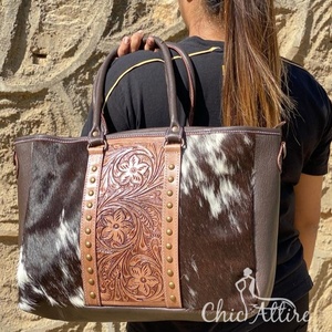 Nuevo bolso de mano con flecos de cuero de vaca con estilo occidental hecho a mano de moda de alta calidad para mujer bolsos de compras - Product Image 1