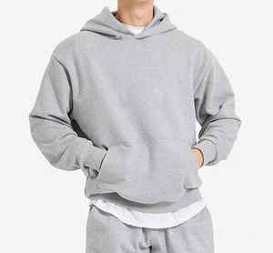 Custom Men Heavyweight Street Wear Pullover Hoodies 100% algodón 400 500 Gsm Fleece Oversized Men Hoodies y sudaderas - Product Image 5