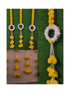 Artificial Marigold And Jasmine Garland With Hanging Bunches Indian <b>Decoration</b> For Wedding Diwali Mandap Decor Karthigai Deepam - Product Image 2